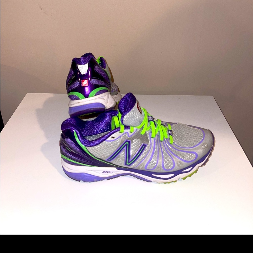New Balance - Womens Athletic Sneakers - Grey Lime Green Purple - Size 7…